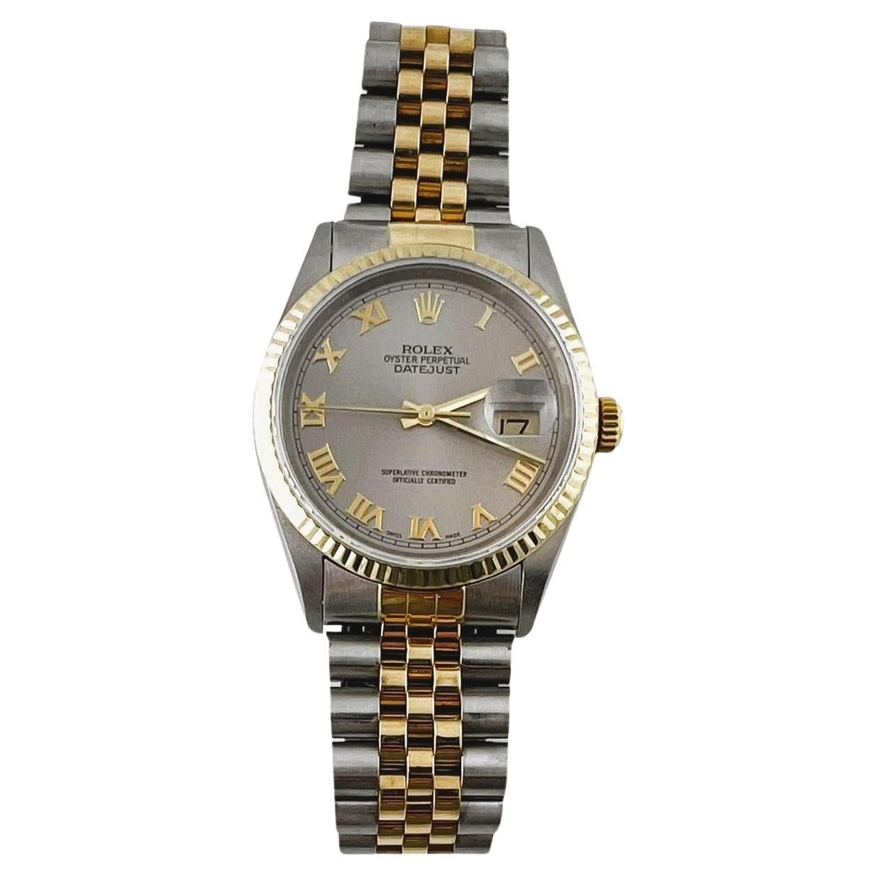 2000 Rolex Men's Datejust 16203 Two Tone Watch Jubilee Slate Box/Papers 