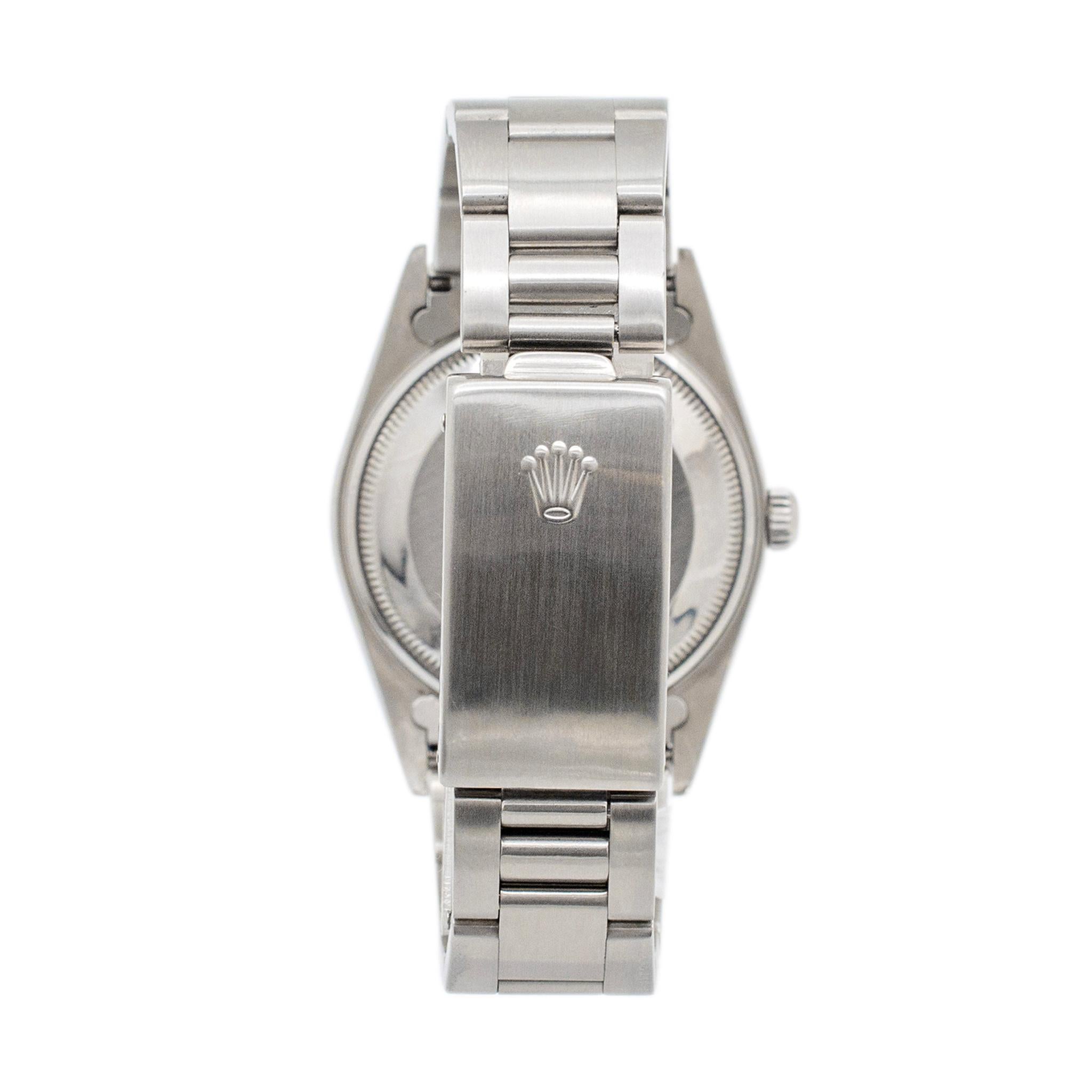 Women's or Men's 2000 Rolex Oyster Perpetual Date 34MM 15200 White Roman Dial Oyster Steel Watch