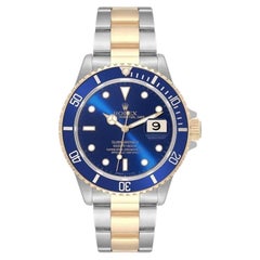 2000 Rolex Submariner 40mm Oyster Perpetual Two Tone Blue Dial and Blue Bezel