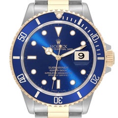 2000 Rolex Submariner 40mm Oyster Perpetual Two Tone Blue Dial and Blue Bezel