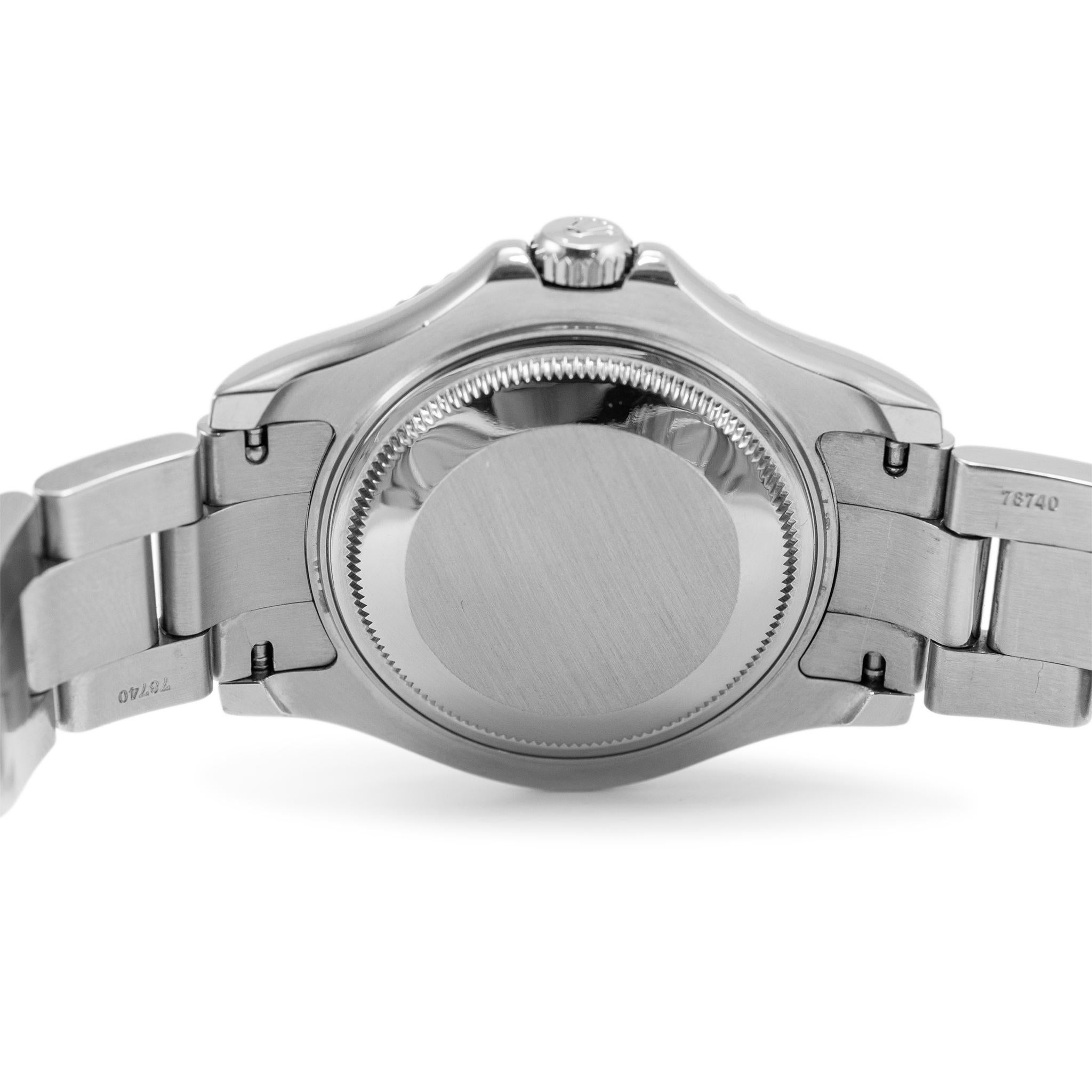 Women's or Men's 2000 Rolex Yacht-Master Rolesium 35MM Midsize 168622 Platinum Oyster Steel Watch