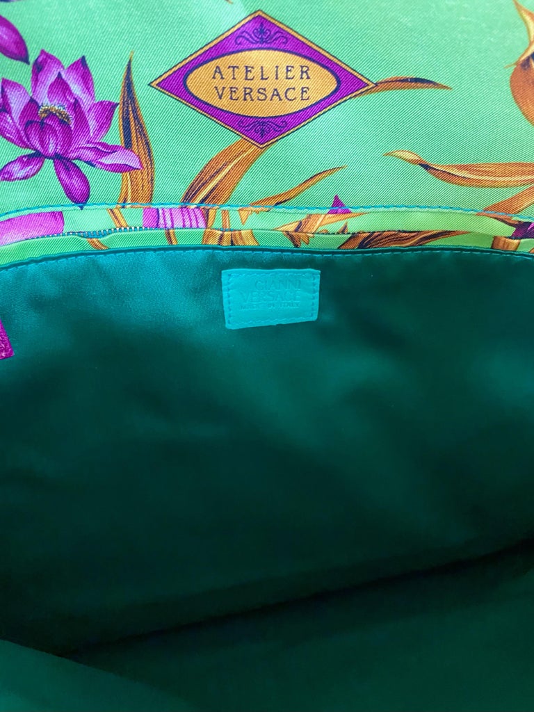 S/S 2000 Gianni Versace Vintage Buddha Jungle Print Flat Tote by