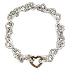 2000 Tiffany
Co. Sterling 18K Yellow Gold Interlocking Heart Bracelet #24022
