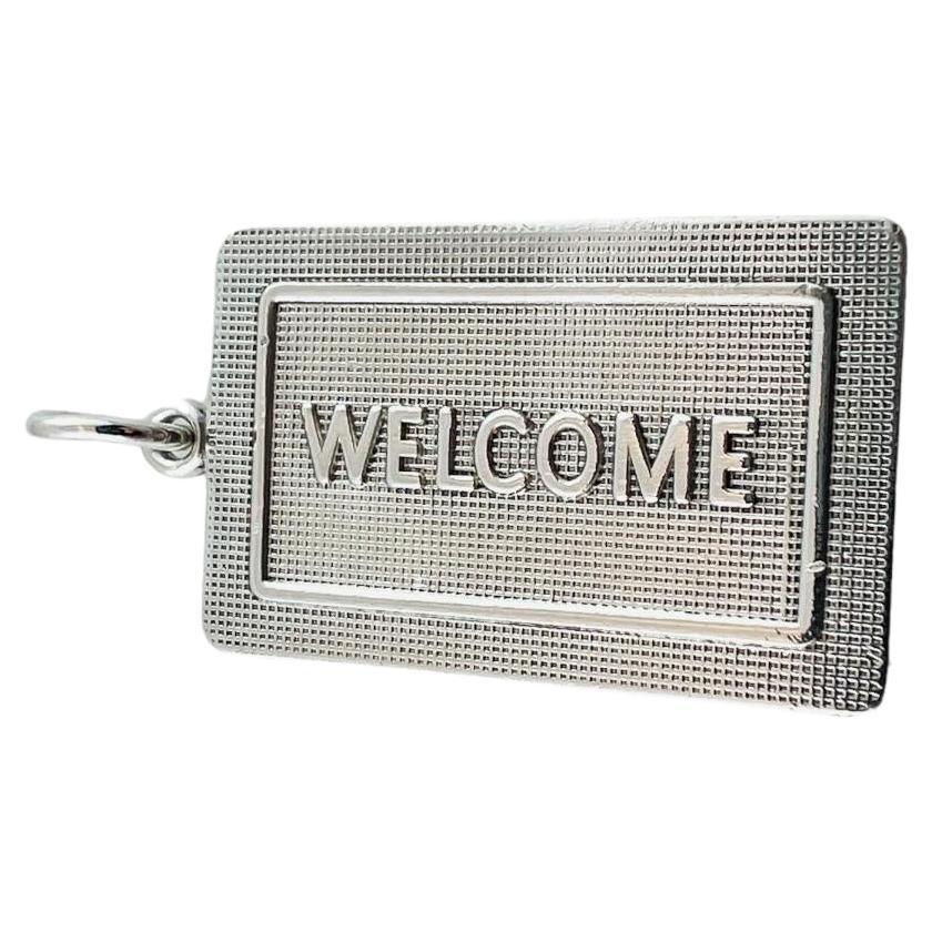 2000 Tiffany & Co. Sterling Silver Welcome Mat Pendant / Key Ring Pouch #15429 For Sale