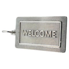 2000 Tiffany & Co. Sterling Silver Welcome Mat Pendant / Key Ring Pouch #15429