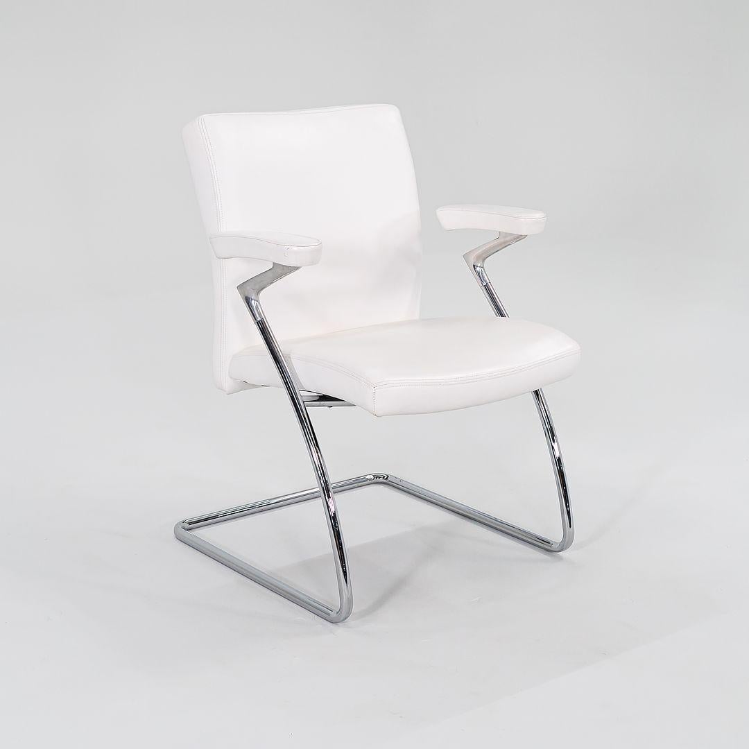 2000 Poltrona da pranzo Walter Knoll Art Collection in acciaio cromato e pelle in vendita 3