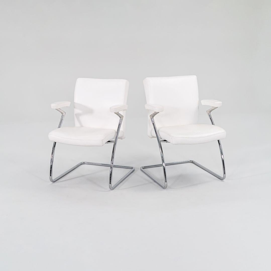 2000 Poltrona da pranzo Walter Knoll Art Collection in acciaio cromato e pelle in vendita 4