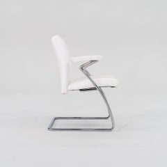 2000 Walter Knoll Art Collection Dining Arm Chair in Chromed Steel and Leather