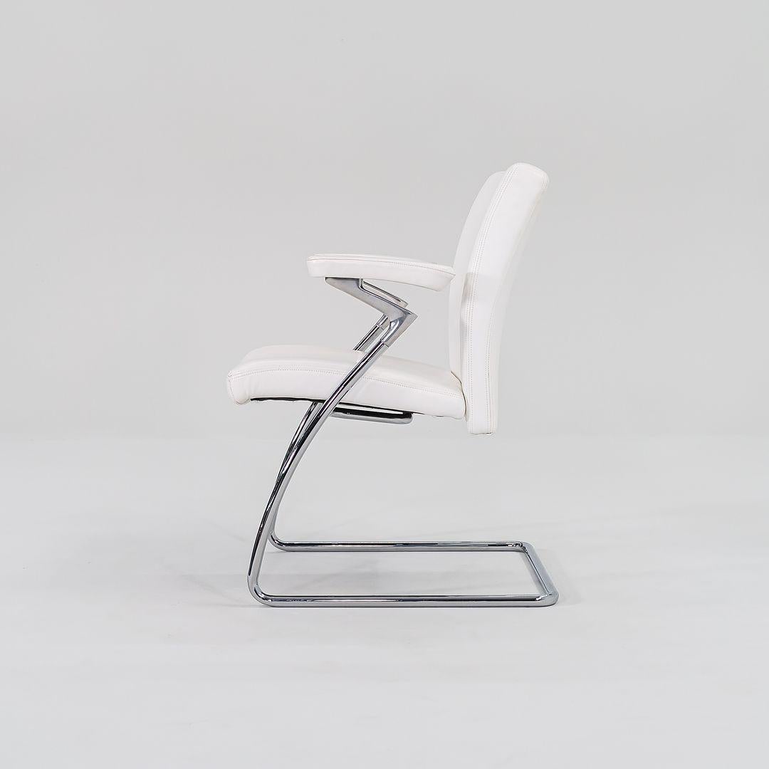 Moderno 2000 Poltrona da pranzo Walter Knoll Art Collection in acciaio cromato e pelle in vendita