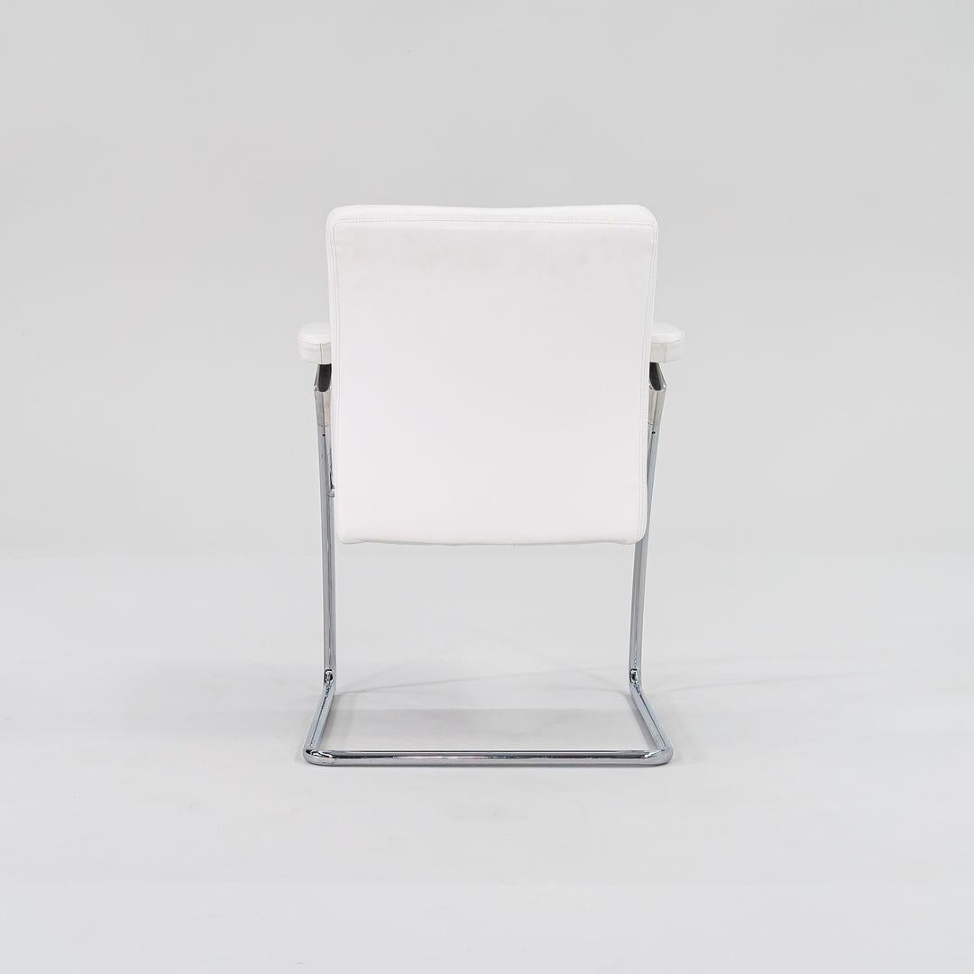 2000 Poltrona da pranzo Walter Knoll Art Collection in acciaio cromato e pelle in vendita 1