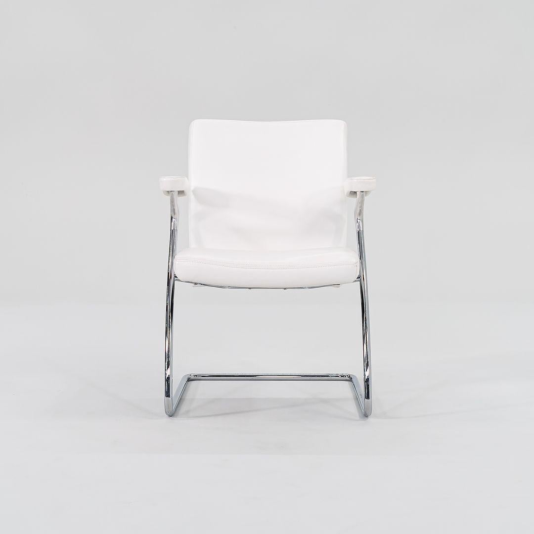 2000 Poltrona da pranzo Walter Knoll Art Collection in acciaio cromato e pelle in vendita 2