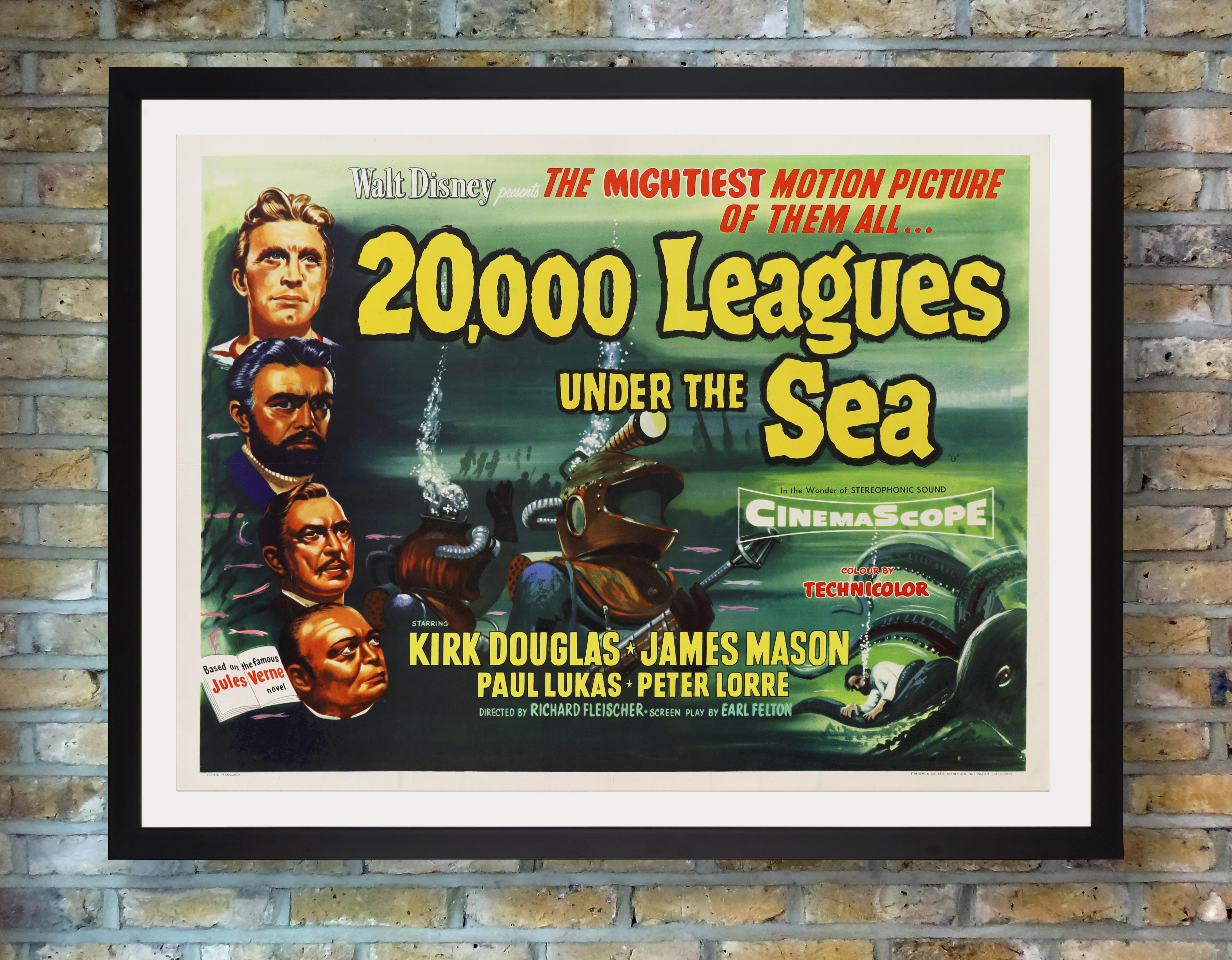 Ein seltenes britisches Vierfachplakat für die erste britische Veröffentlichung von Walt Disneys Science-Fiction-Abenteuer 