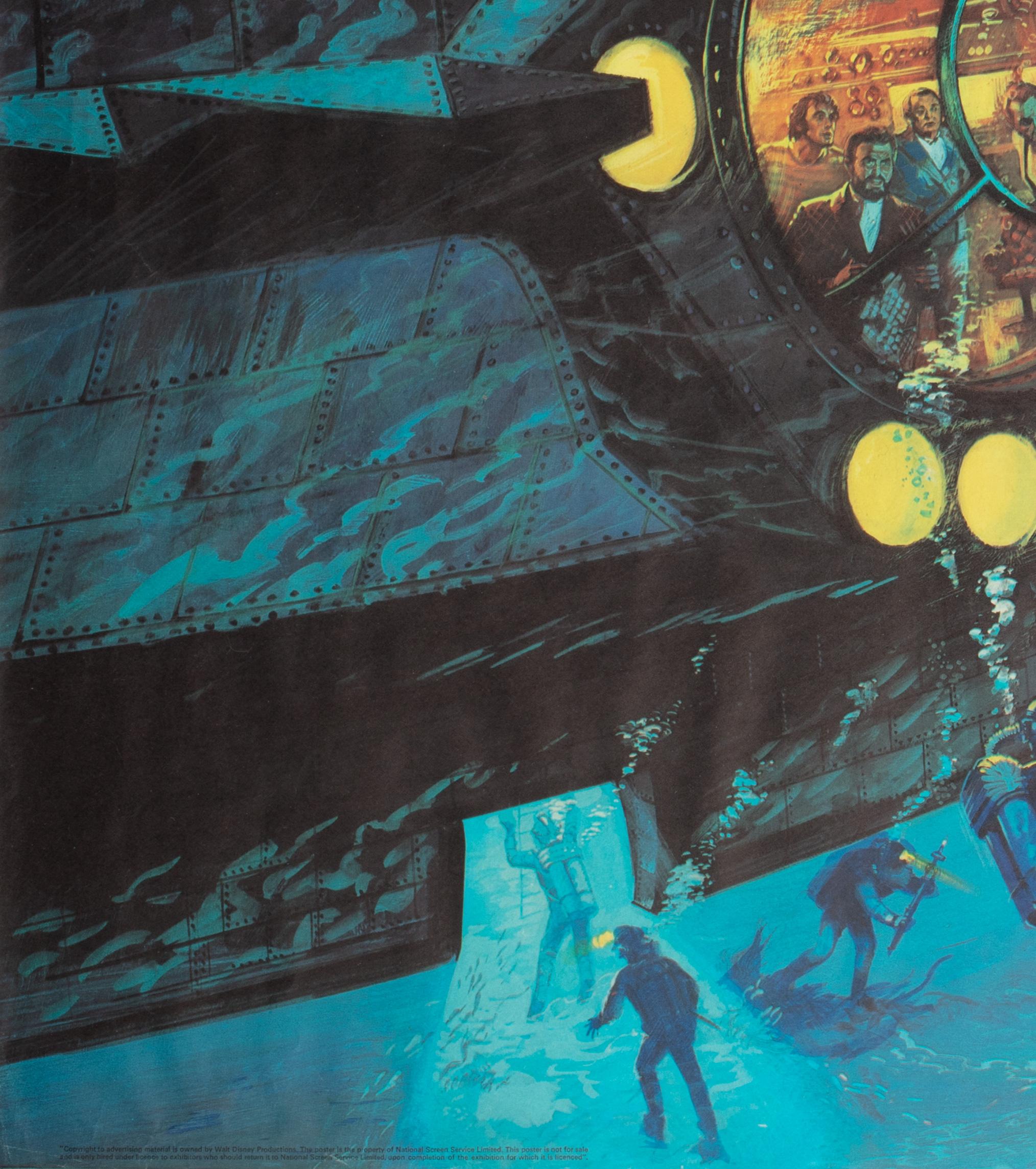 20000 Leagues Under the Sea R1976 UK Quad Film Poster, Brian Bysouth (Leinen)