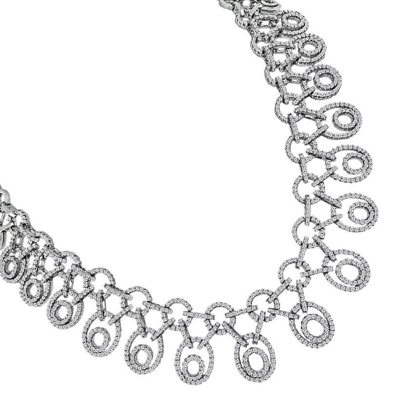 Round Cut 20.00ct Diamond Choker Necklace For Sale