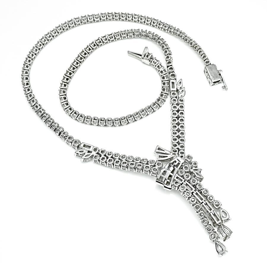 20.00ct Diamond Gold Necklace In Good Condition For Sale In New York, NY