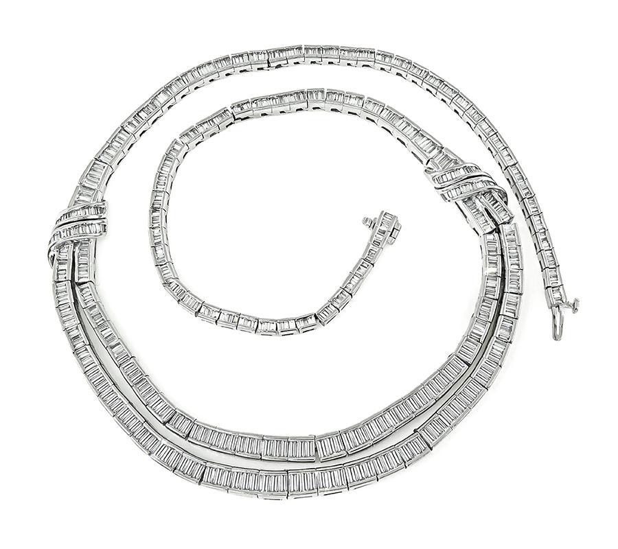 20.00ct Diamant Platin Halskette (Baguetteschliff)