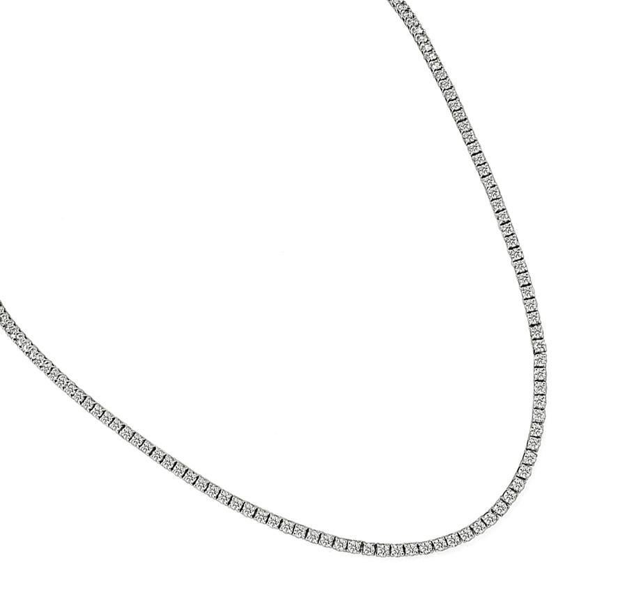 Round Cut 20.00ct Diamond Tennis Necklace For Sale