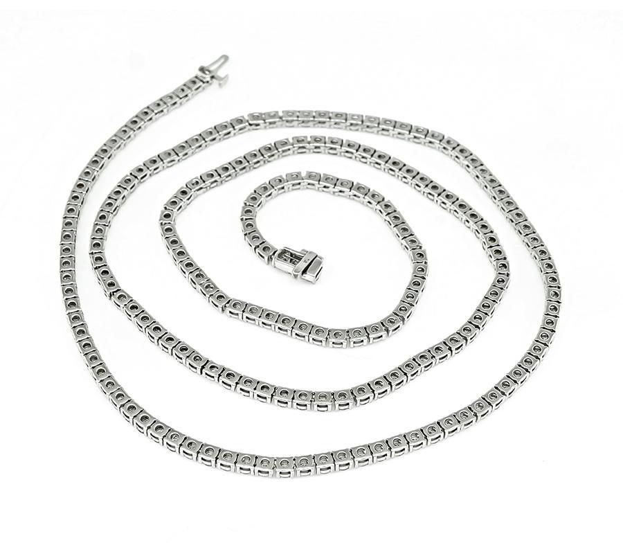 20.00ct Diamond Tennis Necklace In Good Condition For Sale In New York, NY