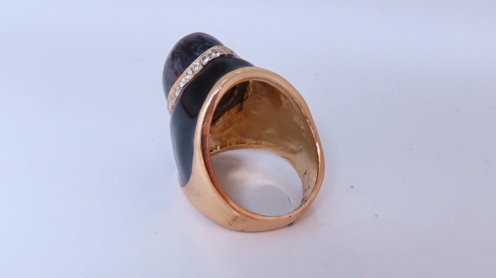 20.00ct. Natural Purple Jade .75ct. diamonds ring Vs-2 14kt gold In New Condition For Sale In New York, NY