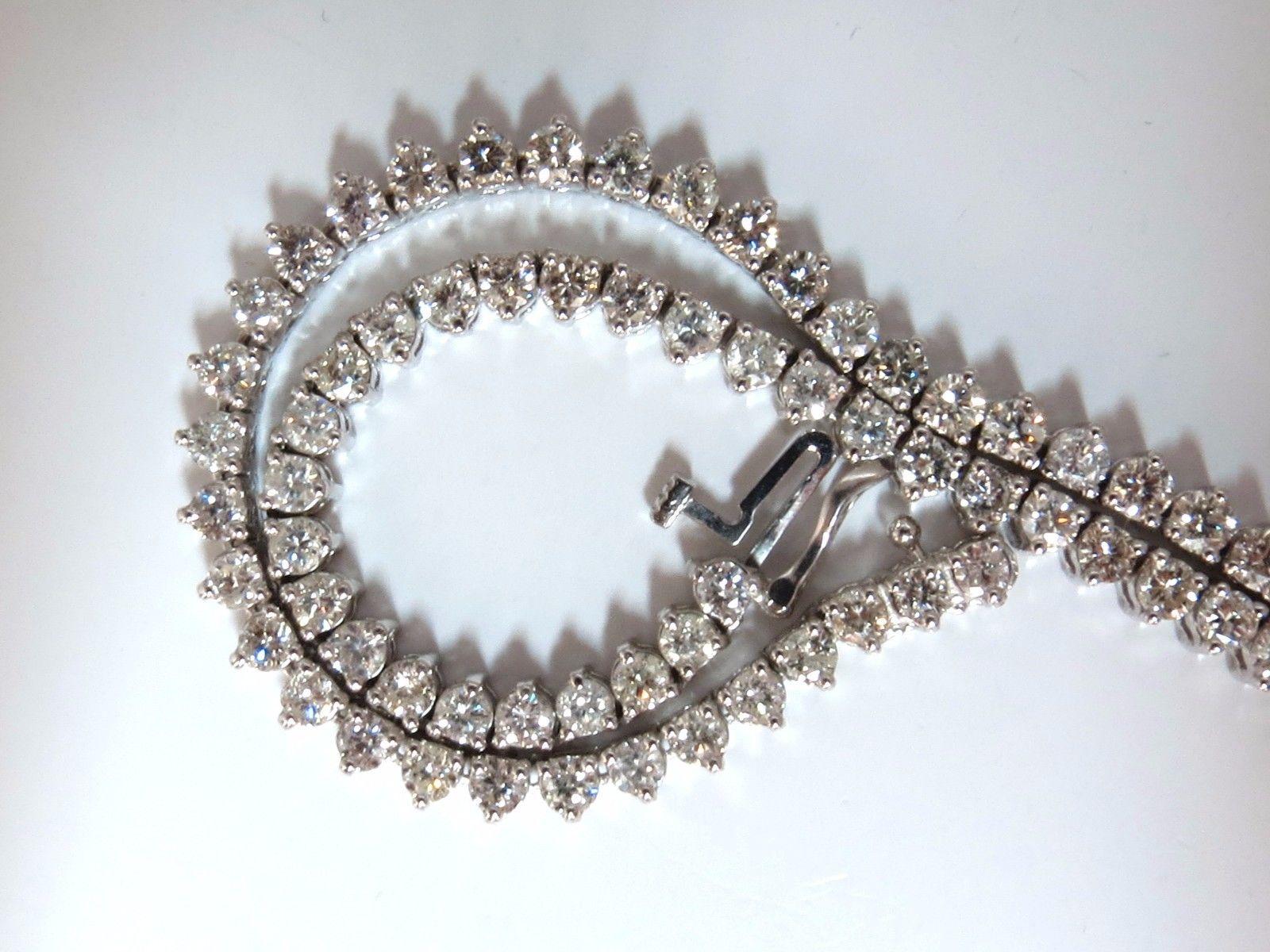 20.00ct natural round brilliant diamonds tennis necklace 14kt classic Riviera 1
