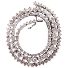 20.00ct natural round brilliant diamonds tennis necklace 14kt classic Riviera