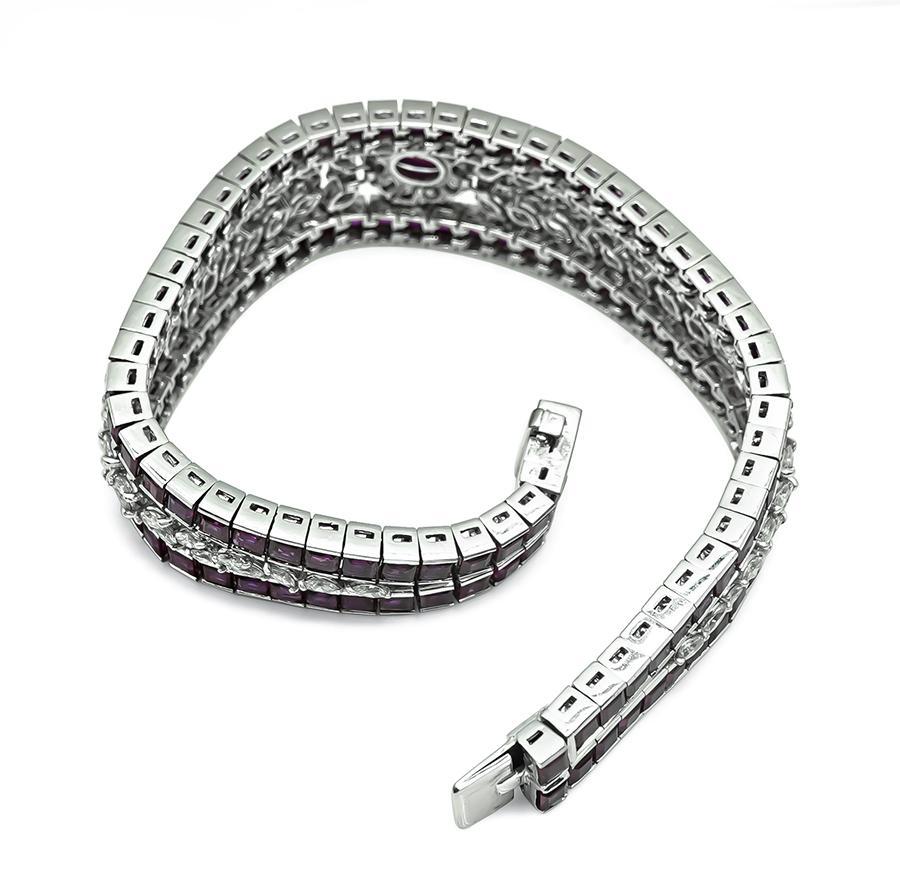 20.00ct Rubí 5.43ct Diamante Pulsera de Oro en Bueno estado para la venta en New York, NY