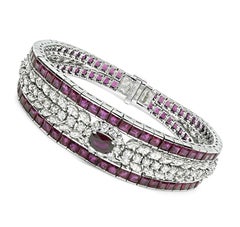 20.00ct Rubí 5.43ct Diamante Pulsera de Oro