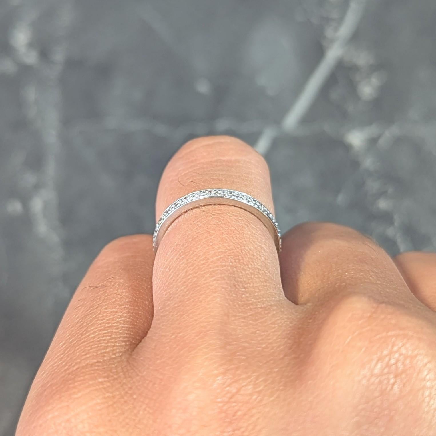 2000 Diamante 0.45 CTW Anillo de Boda de Eternidad de Oro Blanco de 14 Kilates en venta 7