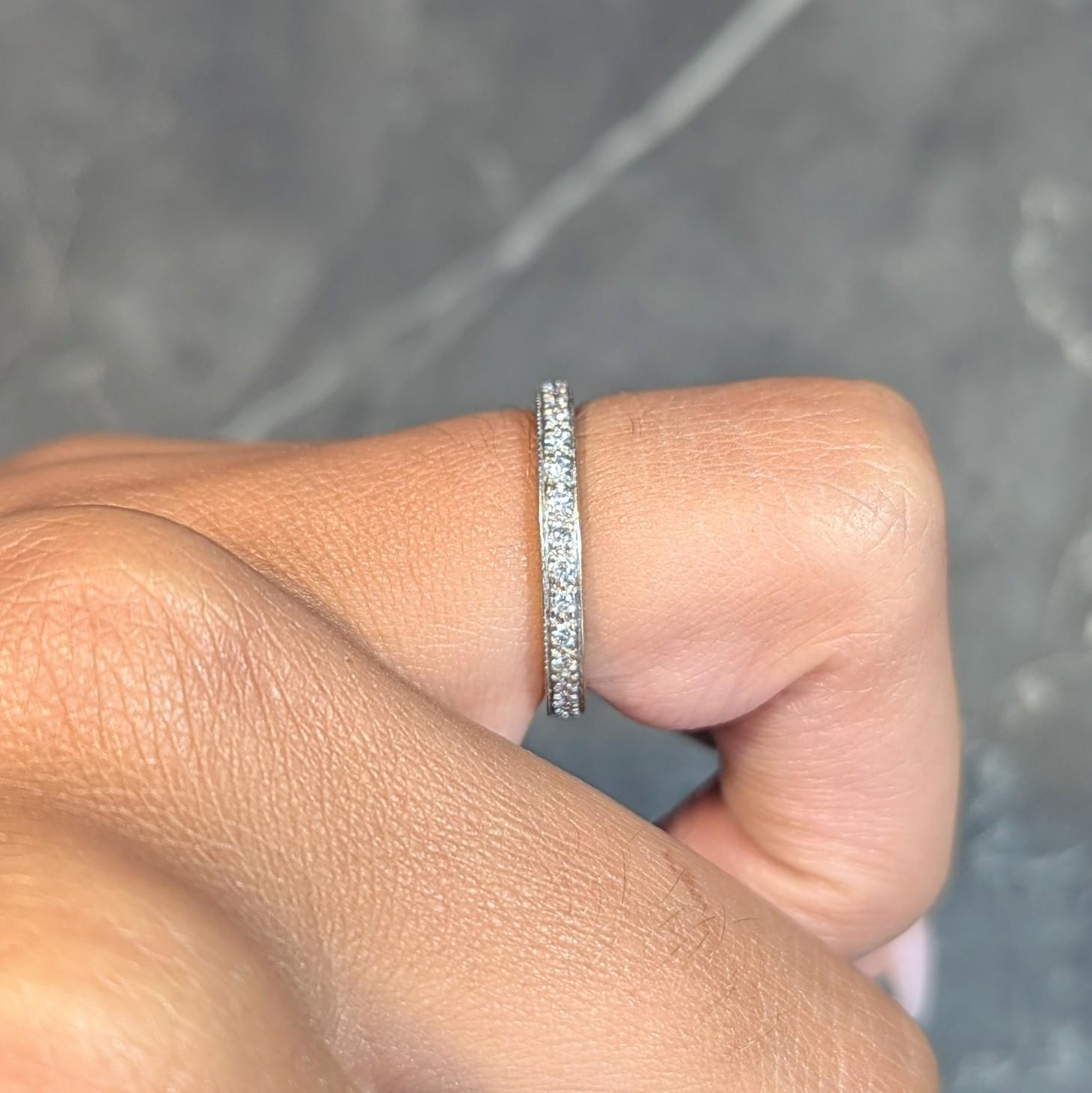 2000's 0.45 CTW Diamond 14 Karat White Gold Eternity Wedding Band Ring For Sale 7