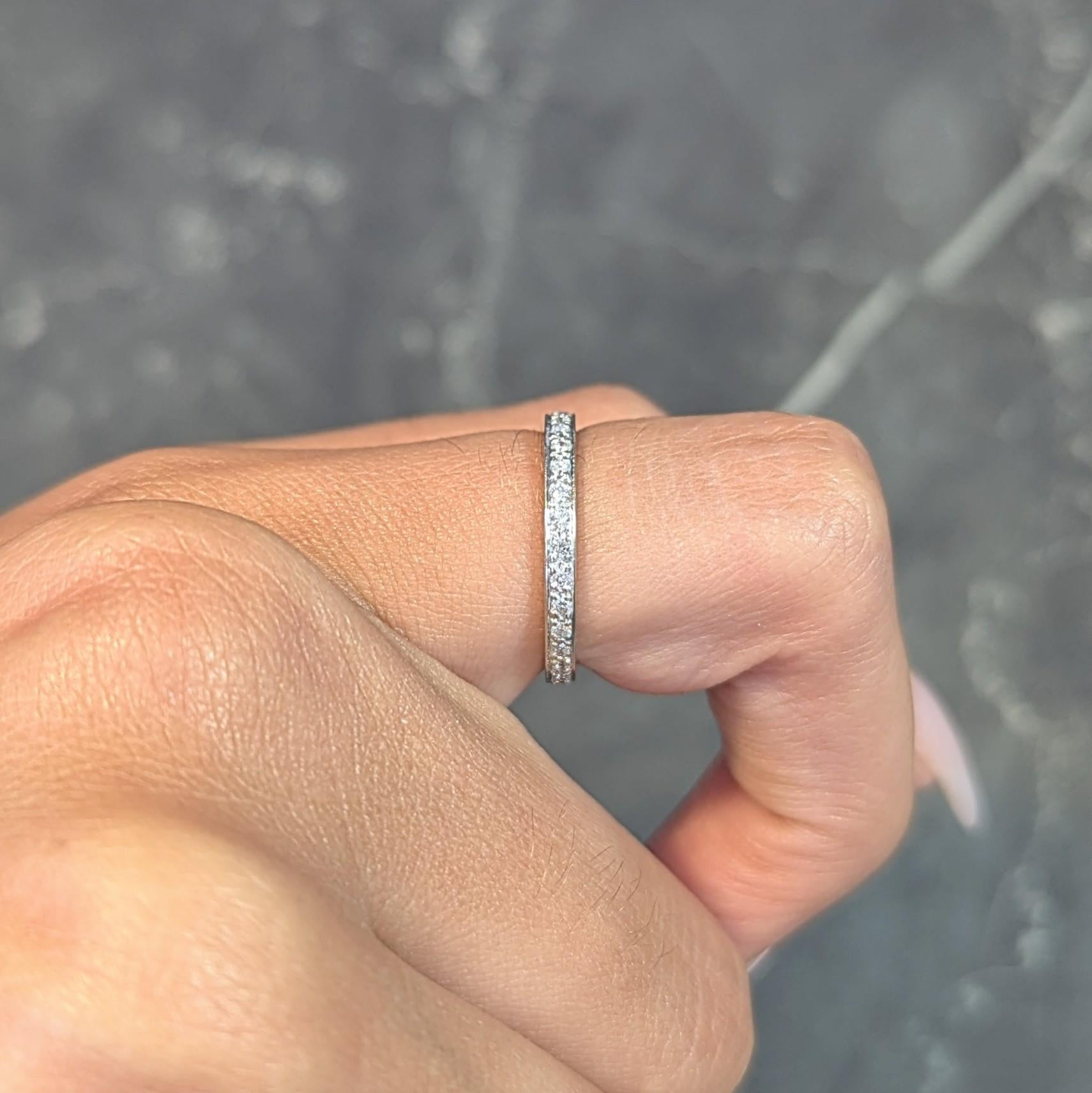 2000 Diamante 0.45 CTW Anillo de Boda de Eternidad de Oro Blanco de 14 Kilates en venta 8
