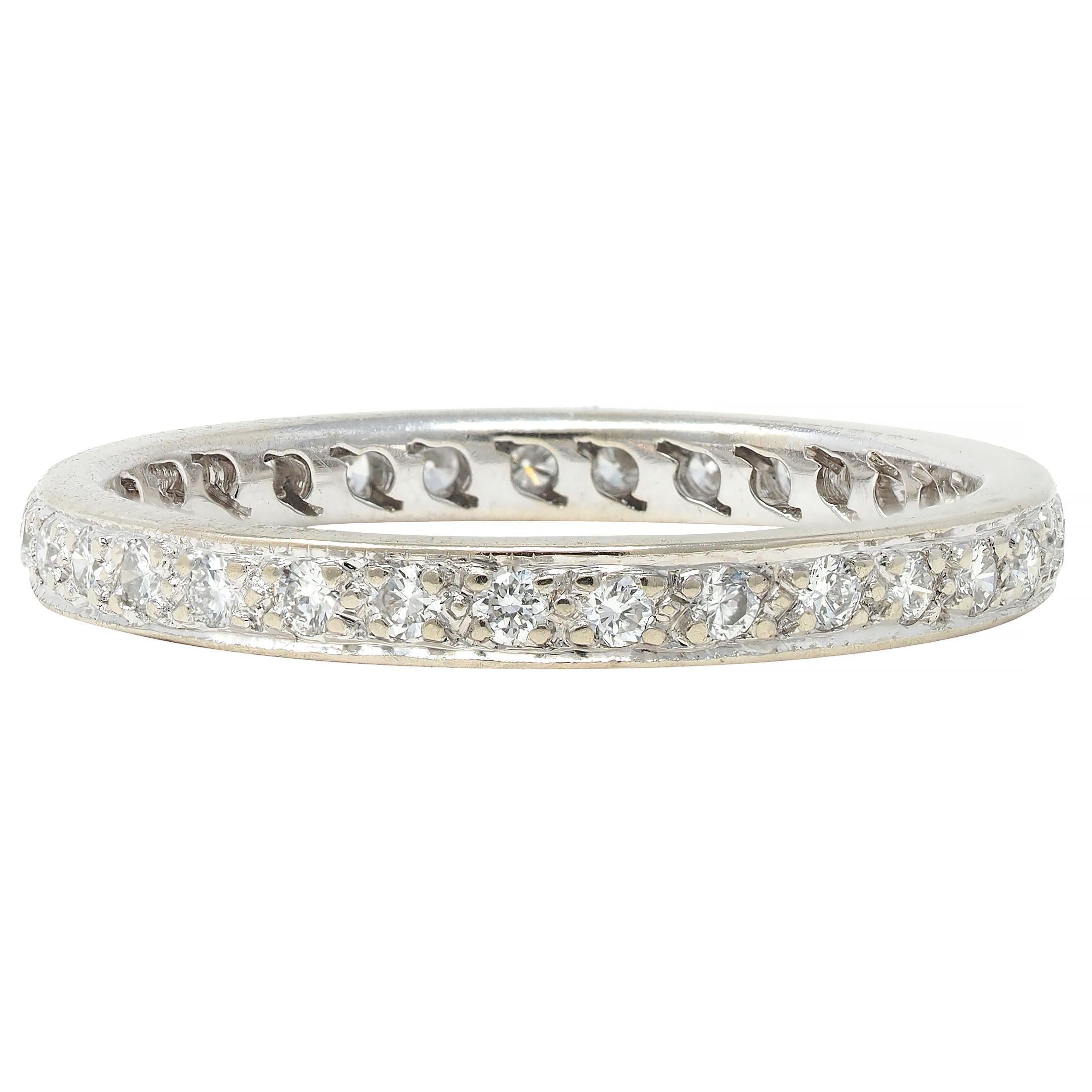 2000 Diamante 0.45 CTW Anillo de Boda de Eternidad de Oro Blanco de 14 Kilates en Excelente estado para la venta en Philadelphia, PA