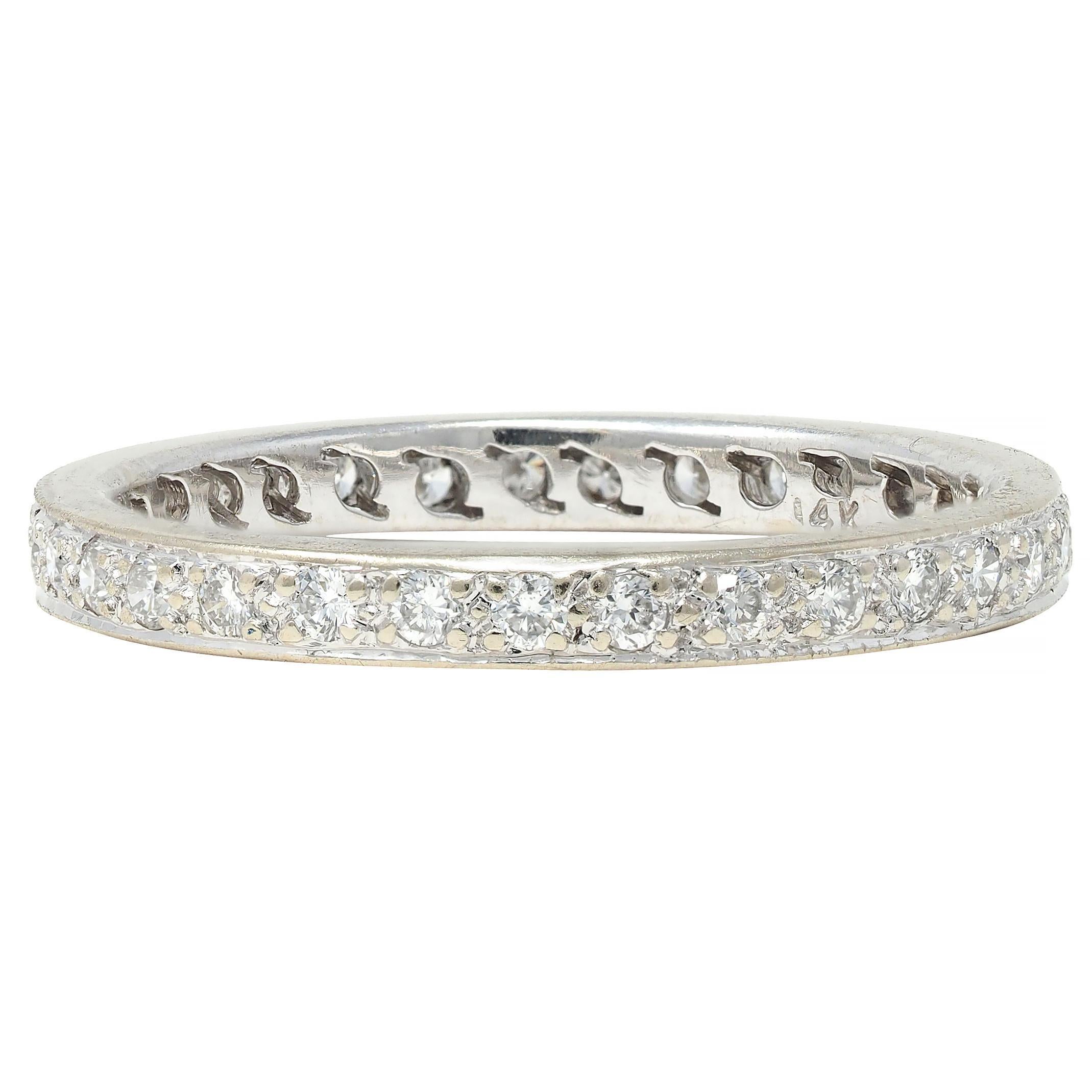 De las mujeres 2000 Diamante 0.45 CTW Anillo de Boda de Eternidad de Oro Blanco de 14 Kilates en venta