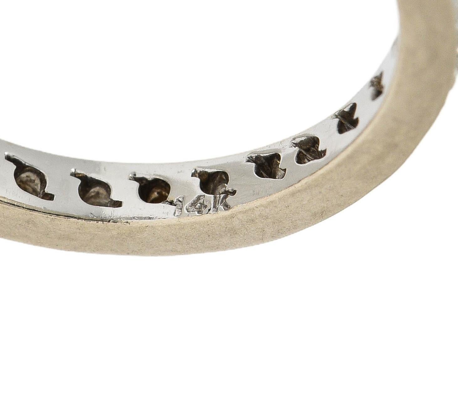 2000's 0.45 CTW Diamond 14 Karat White Gold Eternity Wedding Band Ring For Sale 3