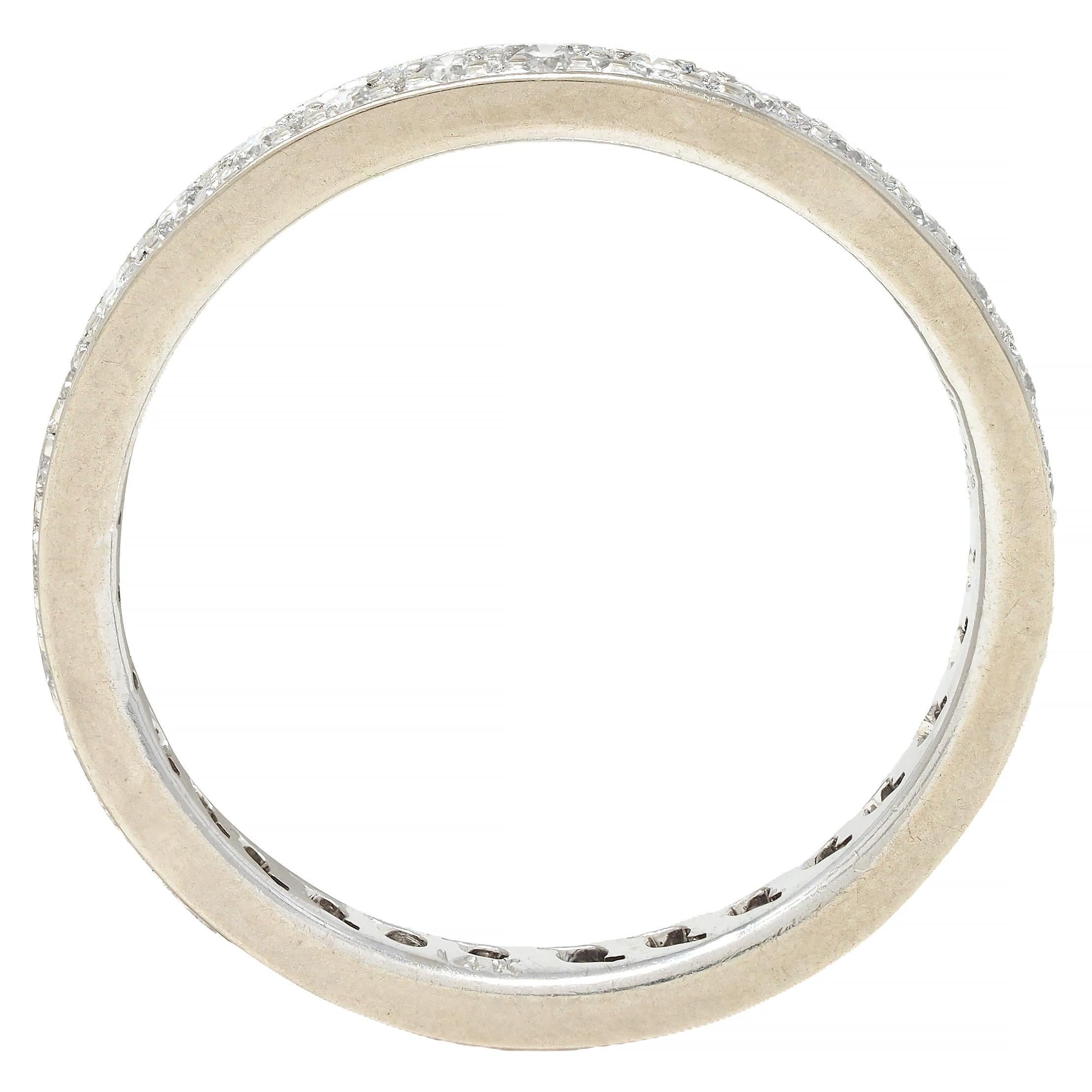 2000 Diamante 0.45 CTW Anillo de Boda de Eternidad de Oro Blanco de 14 Kilates en venta 4
