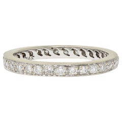 2000's 0.45 CTW Diamond 14 Karat White Gold Eternity Wedding Band Ring