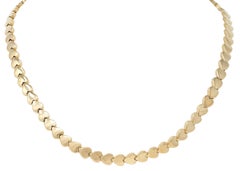 2000er Jahre 14 Karat Gelbgold Herz-Gliederkette Halskette