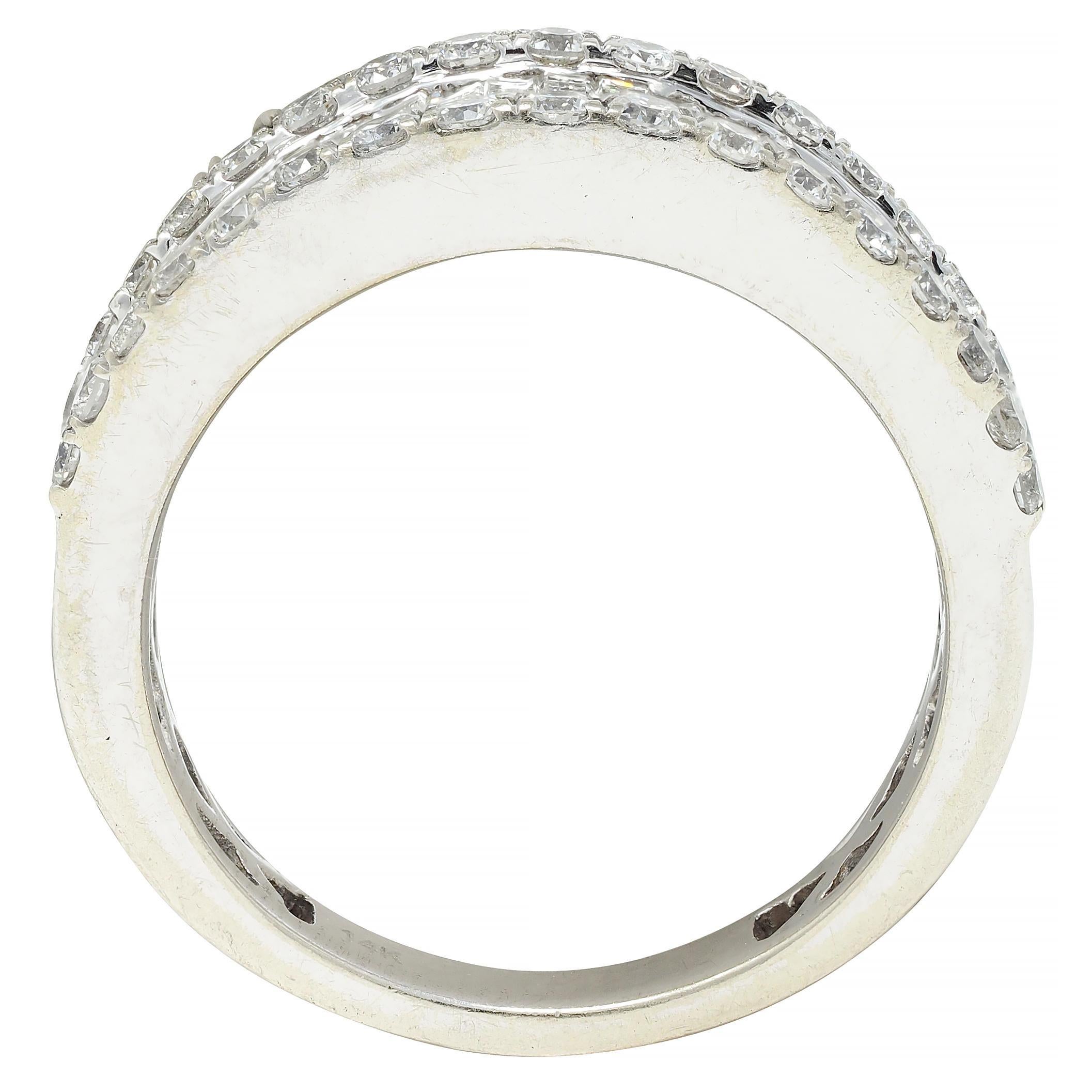 2000's 1.59 CTW Baguette Cut Diamond 14 Karat White Gold Channel Band Ring 6