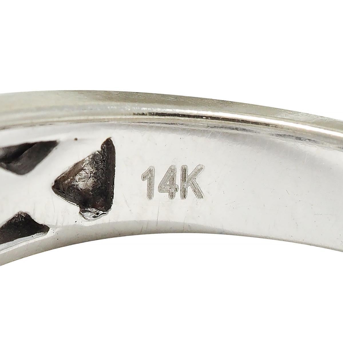 2000's 1.59 CTW Baguette Cut Diamond 14 Karat White Gold Channel Band Ring 8