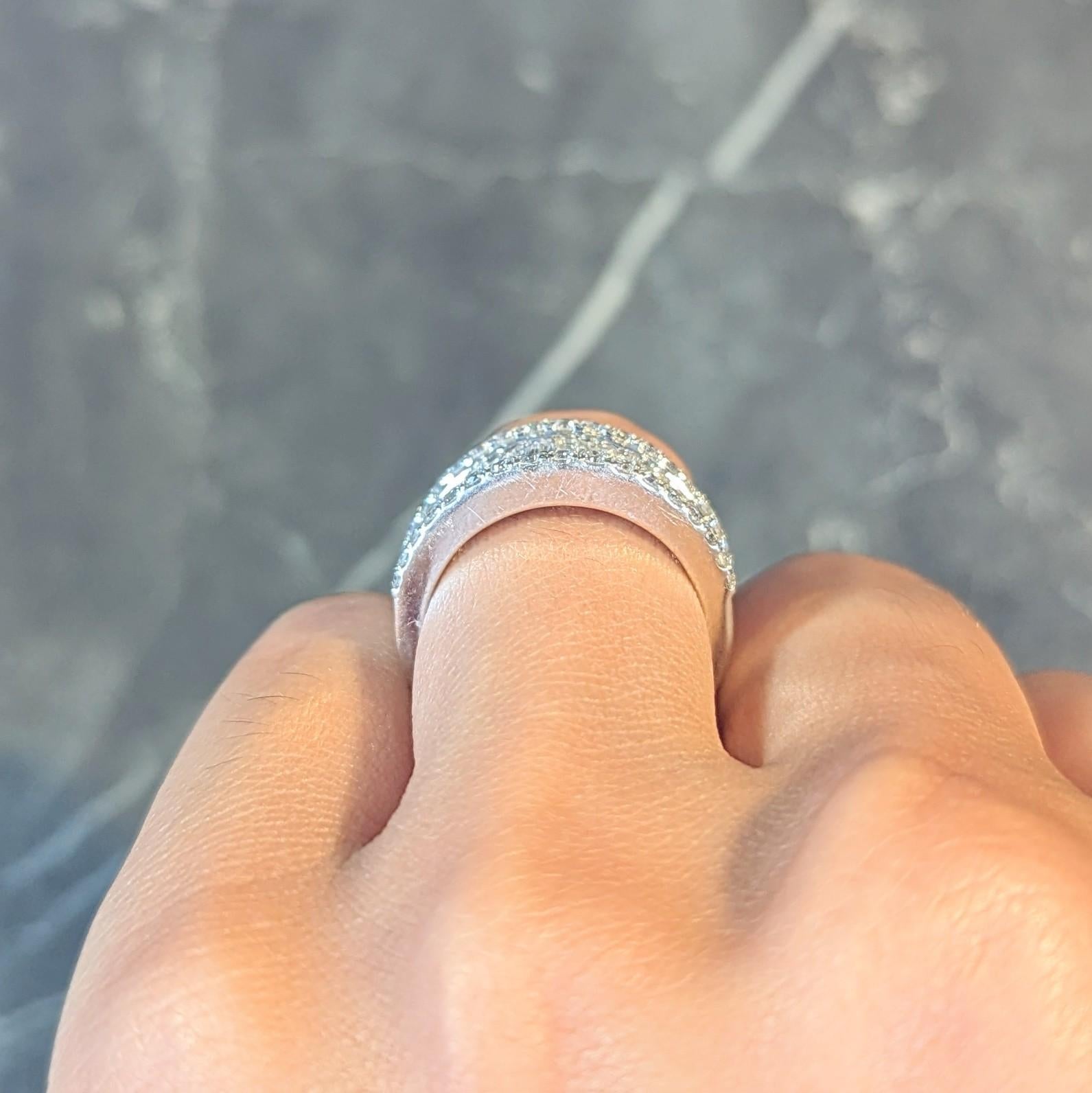 2000's 1.59 CTW Baguette Cut Diamond 14 Karat White Gold Channel Band Ring 9