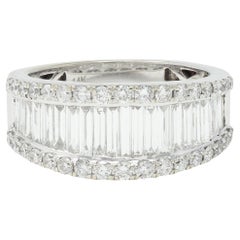 2000's 1.59 CTW Baguette Cut Diamond 14 Karat White Gold Channel Band Ring