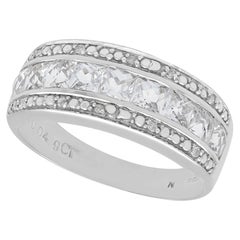 2000s 1.62 Carat White Topaz and Diamond White Gold Ring