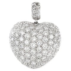 Pendentif en forme de coeur en diamants 18 carats des années 2000