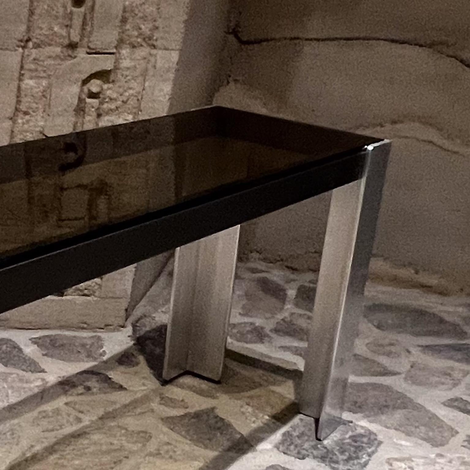 2000s After Milo Baughman Modern Sofa Console Table For Sale 4