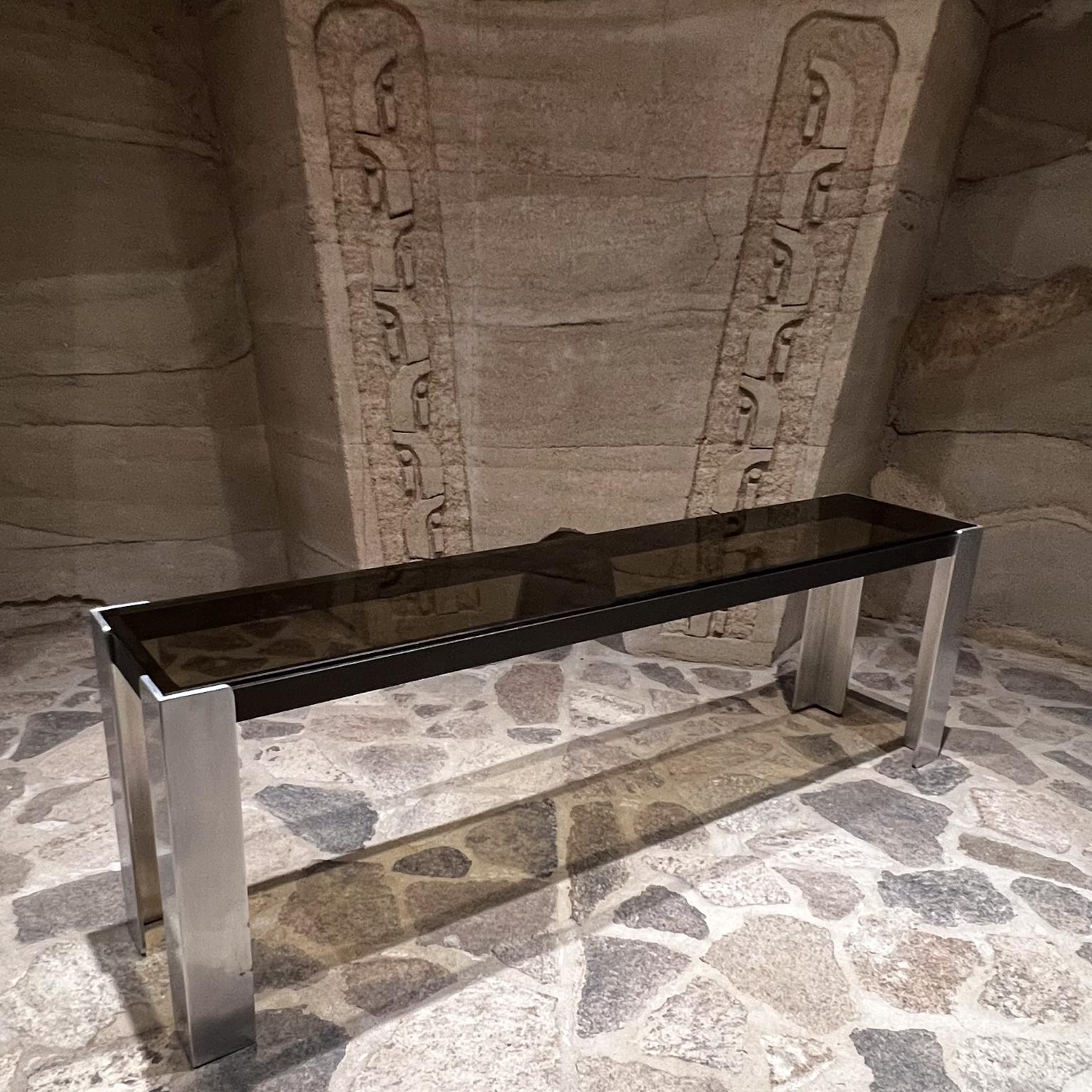 2000s After Milo Baughman Modern Sofa Console Table For Sale 2