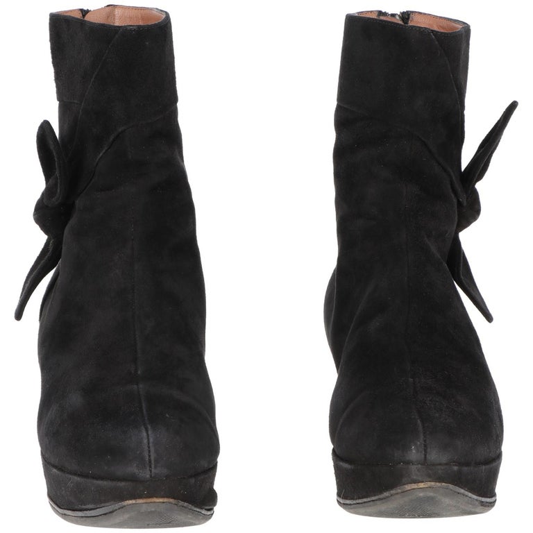 2000s Alaia Black Suede Ankle Boots For Sale at 1stDibs