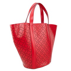 2000s Alaia Red Laser Cut Leather Bag