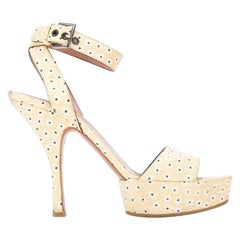 2000s ALAIA Vintage Pastel Yellow Heeled Sandals with Platform