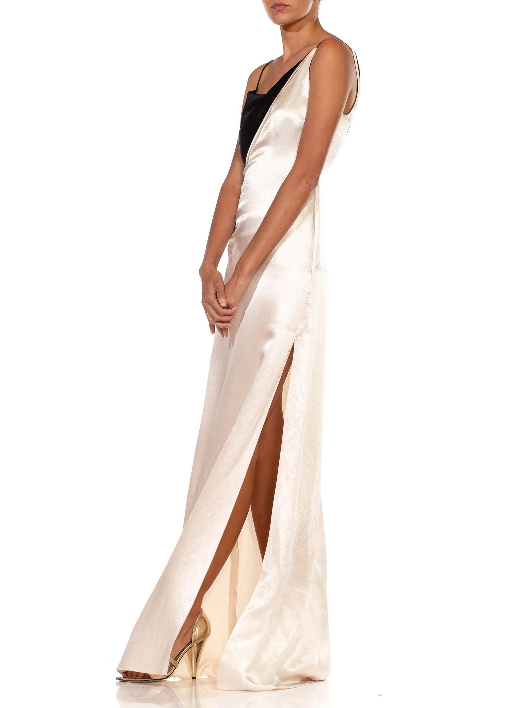 draped back gown