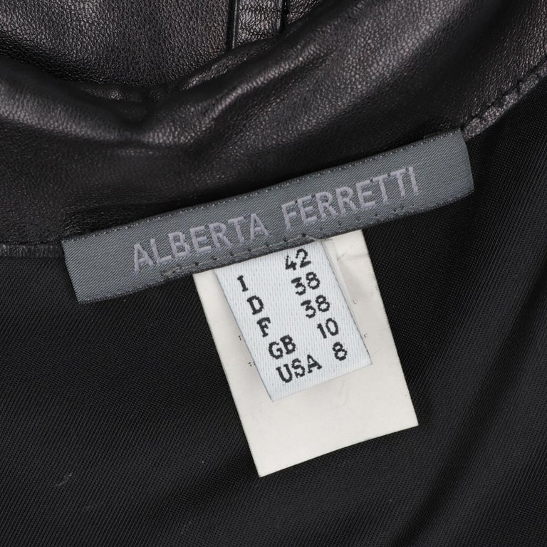 2000s Alberta Ferretti Black Leather Dress For Sale at 1stdibs