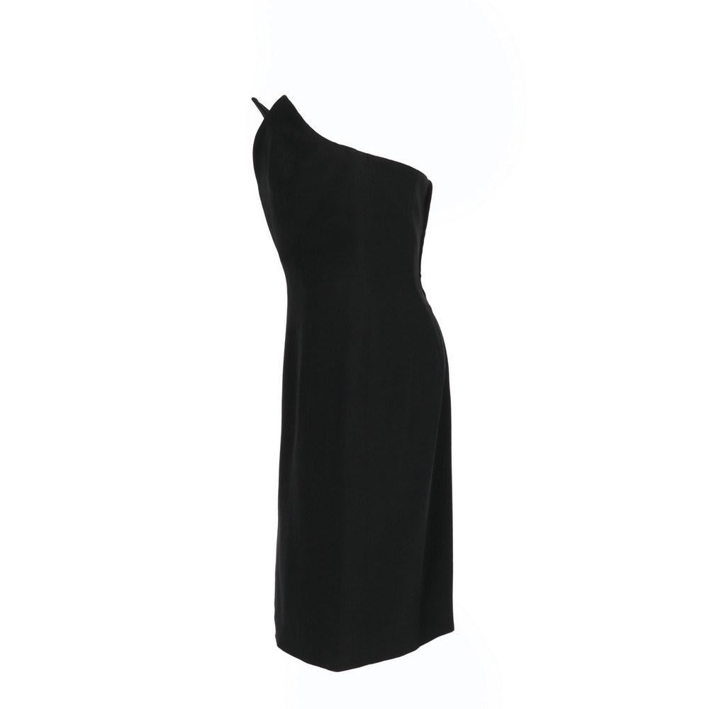 2000s Alberta Ferretti Vintage black strapless midi dress In Excellent Condition In Lugo (RA), IT
